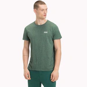 Tommy Hilfiger pánské zelené melírované tričko Modern obraz