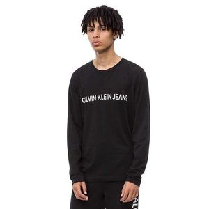 Calvin Klein pánské černé tričko s dlouhým rukávem obraz