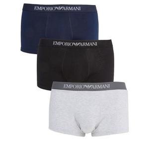 Emporio Armani Underwear Emporio Armani Boxerky 3-balení - černá, šedá, modrá Velikost: S obraz