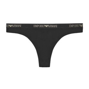 Emporio Armani Underwear Emporio Armani Microfiber tanga - černá/zlatá Velikost: L obraz
