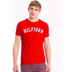 Tommy Hilfiger Pánské Logo Tričko - red Velikost: S obraz