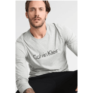 Calvin Klein CK Logo Comfort Tričko dlouhý rukáv - šedé Velikost: S obraz