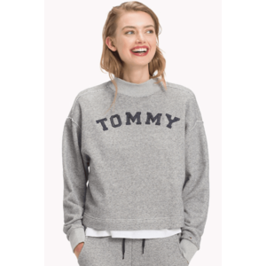 Tommy Hilfiger Logo Mikina - grey/navy blazer Velikost: XS obraz