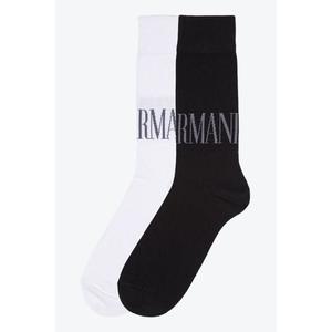 Emporio Armani Underwear Emporio Armani Pánské vysoké ponožky 2-balení - černá/bílá Velikost: OS obraz