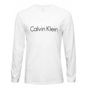 Calvin Klein CK Logo Comfort Tričko dlouhý rukáv - bílé Velikost: M obraz