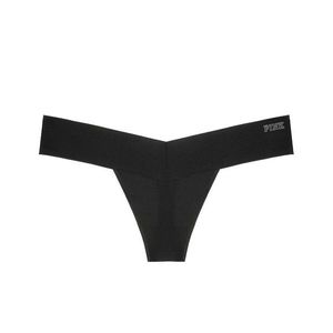 Victoria's Secret PINK Seamless Thong Panty - Black Velikost produktu: M obraz