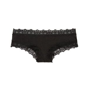 Victoria's Secret PINK NEW! Lace Trim Cheekster kalhotky- Black Velikost produktu: S obraz