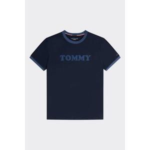Tommy Hilfiger Pánské Logo tričko z organické bavlny- tmavě modré Velikost: S obraz