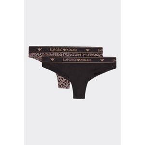 Emporio Armani Underwear Emporio Armani Fancy Cotton brazilky 2-balení - černá/leopard Velikost: L obraz