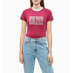 Calvin Klein dámské bordové tričko Monogram obraz