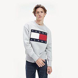 Tommy Hilfiger pánská šedá mikina Flag obraz