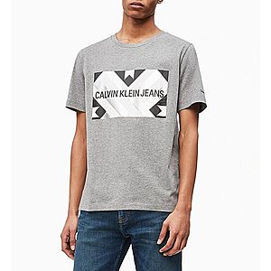Calvin Klein pánské šedé tričko Patchwork obraz