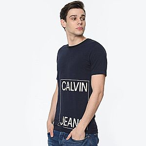 Calvin Klein pánské tmavě modré tričko Column obraz
