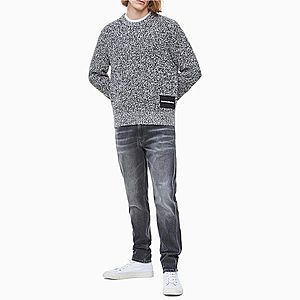 Calvin Klein pánský černobílý melírovaný svetr obraz
