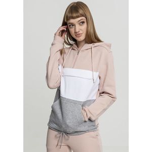 Urban Classics Ladies Color Block Sweat Pullover lightrose/grey/white obraz