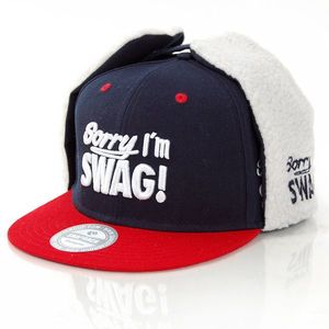 GangstaGroup Sorry I`m Swag! Dog Ear Winter Cap Navy Red obraz