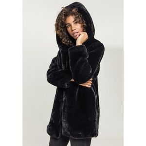 Urban Classics Ladies Hooded Teddy Coat black obraz