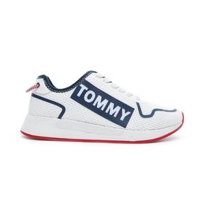 Tommy Jeans dámské bílé látkové tenisky Technical obraz
