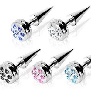 Falešný piercing s barevnými zirkony - Tloušťka piercingu: 1, 2 mm, Barva zirkonu: Růžová - P obraz