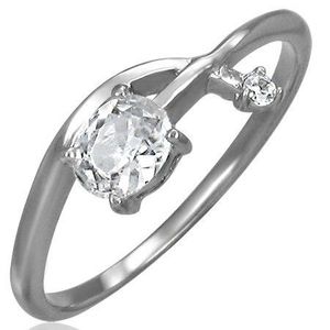 Zásnubní prsten - propletená zirkonová šipka - Velikost: 58 obraz
