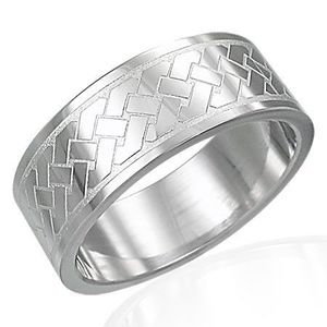 Prsten z chirurgické oceli - Keltský pletený vzor - Velikost: 57 obraz