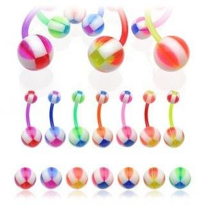 Piercing do pupíku Multicolor Balla - Barva piercing: Růžová obraz