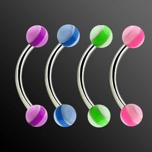 Piercing do obočí - pastelové pruhy - Barva piercing: Fialová obraz