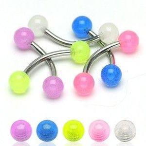 Piercing do obočí - průsvitné kuličky 4mm - Barva piercing: Neonová - Zelená obraz