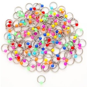 Piercing kroužek s kuličkami - Barva piercing: Neonová - Zelená obraz