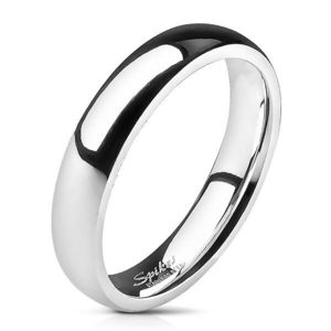 Ocelový prsten - stříbrný, hladký, 4 mm - Velikost: 48 obraz
