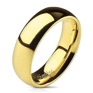 Hladký ocelový prsten ve zlaté barvě - 6 mm - Velikost: 49 obraz