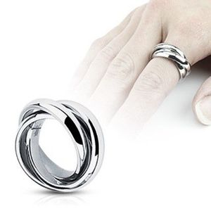 Trojitý prsten - ocel s vysokým leskem - Velikost: 50 obraz