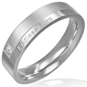 Prsten z oceli - moderní design, romantický nápis - Velikost: 51 obraz