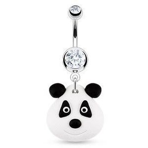 Piercing do pupíku - FIMO panda obraz