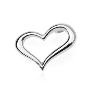 Stříbrný přívěsek 925 - zvlněné obrysové srdce, boční uchycení obraz