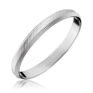 Stříbrný prsten 925 - svislé a diagonální vroubky, 2 mm - Velikost: 50 obraz