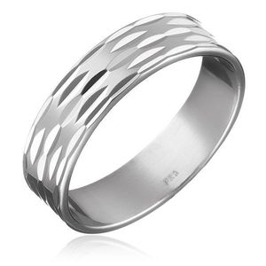 Prsten ze stříbra 925 - tři řady zrníček po obvodu - Velikost: 49 obraz