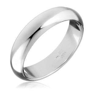Stříbrný prsten 925 - hladká, mírně vypouklá obroučka - Velikost: 62 obraz