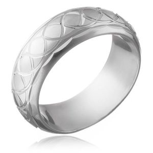 Stříbrný prsten 925 - gravírovaná proplétaná očka - Velikost: 50 obraz