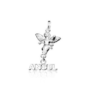 Stříbrný přívěsek 925 - malý andílek s nápisem ANGEL obraz