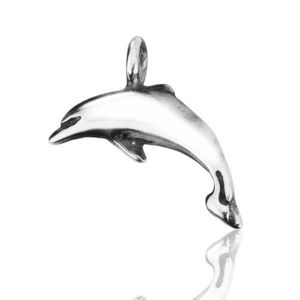 Stříbrný přívěsek 925 - lesklý delfín s patinou obraz