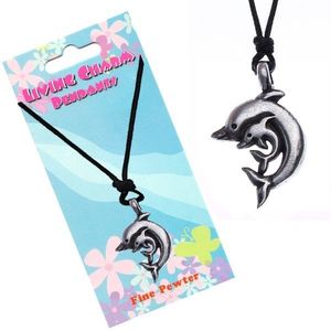 Šňůrkový náhrdelník s přívěskem dvou delfínů obraz