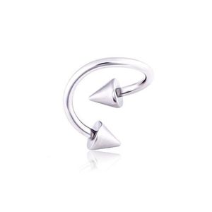 Ocelový piercing do obočí twist s hroty - Rozměr: 1, 6 mm x 12 mm x 5x5 mm obraz