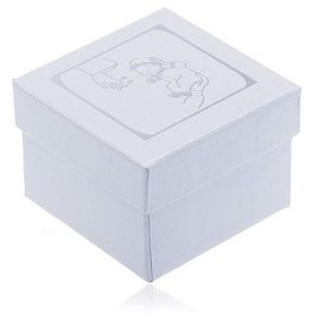 Perleťová krabička na náušnice - stříbrný motiv křtu obraz