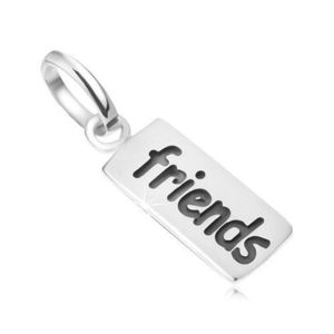Známka s nápisem Friends, přívěsek ze stříbra 925 obraz