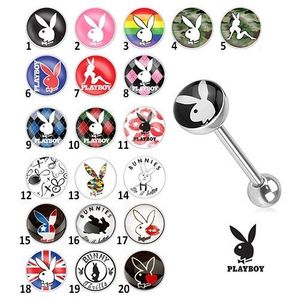 Ocelový piercing do jazyka - různé motivy Playboy - Symbol: PB05 obraz