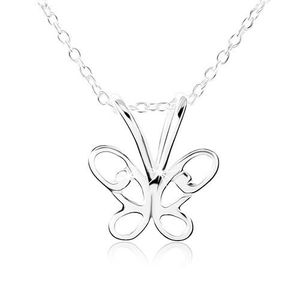 Stříbrný náhrdelník 925, motýlek s vyřezávanými křídly obraz