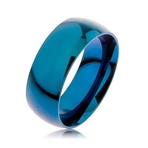 Prsten z oceli 316L, modrá barva, anodizovaný titanem, 8 mm - Velikost: 57 obraz