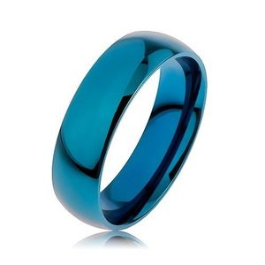 Prsten z chirurgické oceli v modré barvě, povrch anodizovaný titanem, 6 mm - Velikost: 56 obraz