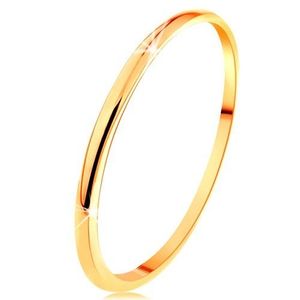 Tenký prsten ve žlutém 14K zlatě, hladký a mírně vypouklý povrch - Velikost: 60 obraz